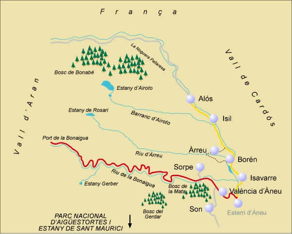 El valle de Aneo o Aneu o Vall d'Àneu